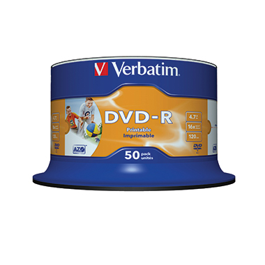 Verbatim DVD-R bedruckbar Spindel 50 St./Pack. Produktbild pa_produktabbildung_1 L