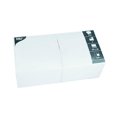 PAPSTAR Serviette 3-lagig weiß Produktbild