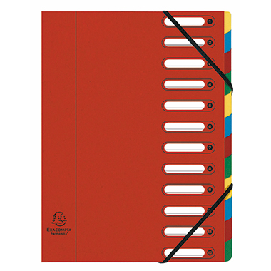 Exacompta Ordnungsmappe Harmonika® 12 Fächer rot Produktbild