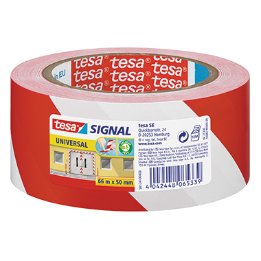 tesa® Signalklebeband Universal rot/weiß Produktbild