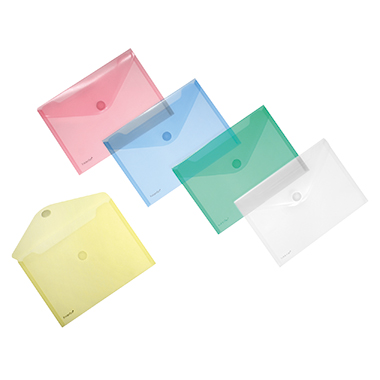 FolderSys Sammelhülle DIN A5 quer je 2 x transparent, blau, grün, gelb, rot Produktbild