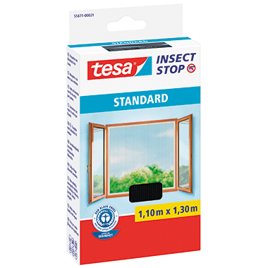 tesa® Fliegengitter Insect Stop STANDARD 110 x 130 cm (B x H) anthrazit Produktbild