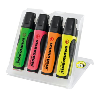 STABILO® Textmarker BOSS® EXECUTIVE inkl. Aufstellbox 4 St./Pack.