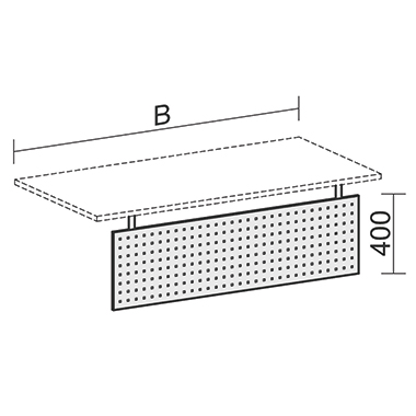 Geramöbel Anbauelement C Fuß Flex 1.600 x 400 mm (B x H) Produktbild pi_pikto_1 pi