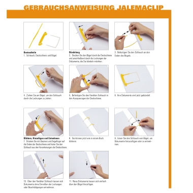 Jalema Abheftbügel Clip 10 St./Pack. gelb/weiß Produktbild pa_anwendungsbeispiel_1 L