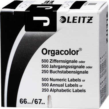 Leitz Buchstabensignal Orgacolor® schwarz J Produktbild