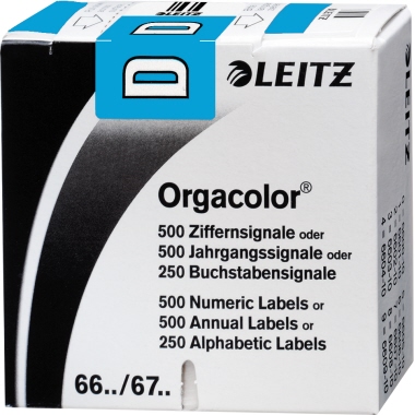 Leitz Buchstabensignal Orgacolor® blau D Produktbild