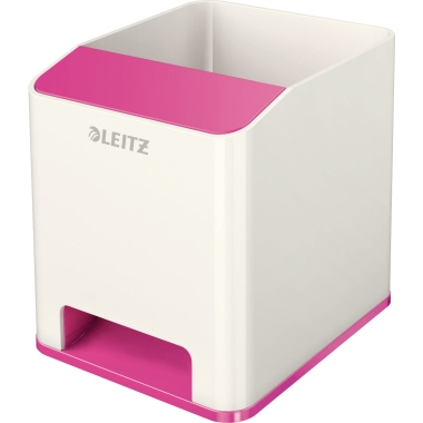 Leitz Stifteköcher WOW Duo Colour inkl. Soundverstärkungsfunktion pink/weiß Produktbild