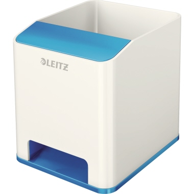 Leitz Stifteköcher WOW Duo Colour inkl. Soundverstärkungsfunktion blau/weiß Produktbild