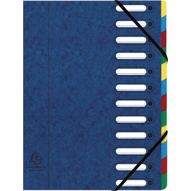 Exacompta Ordnungsmappe Harmonika® 12 Fächer blau Produktbild