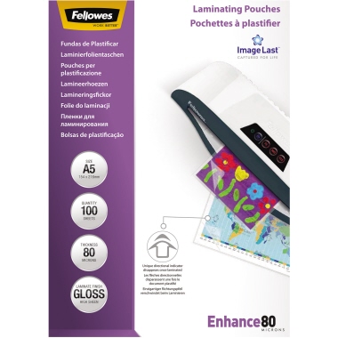 Fellowes® Laminierfolie ImageLast™ Enhance 80 154 x 210 mm (B x H) DIN A5 100 St./Pack. Produktbild