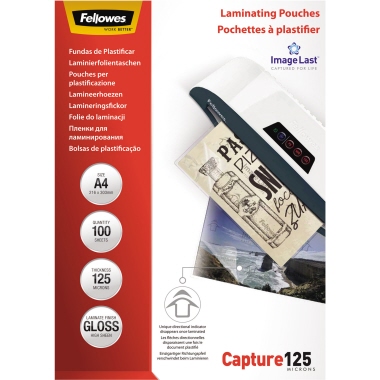 Fellowes® Laminierfolie ImageLast™ Capture 125 216 x 303 mm (B x H) DIN A4 100 St./Pack. Produktbild