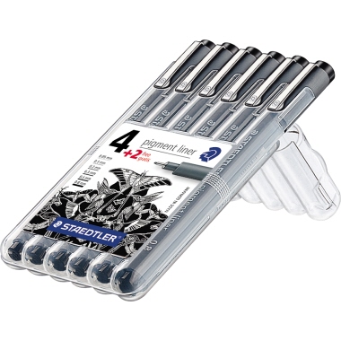 STAEDTLER® Fineliner Pigment liner 308 0,05, 0,1, 0,2, 0,3, 0,5, 0,8 mm 6 St./Pack.
