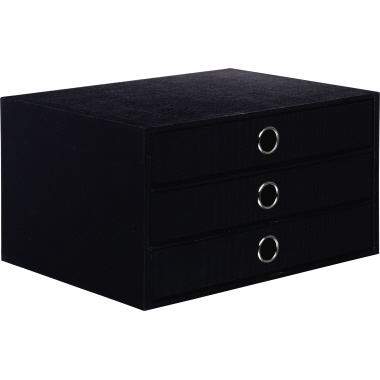 SOHO Schubladenbox exklusiv 3 Schubladen schwarz Produktbild