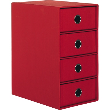SOHO Schubladenbox exklusiv 4 Schubladen rot Produktbild