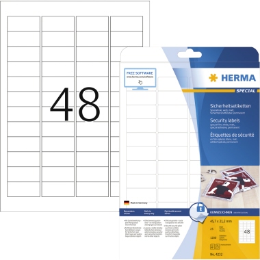 HERMA Sicherheitsetikett 45,7 x 21,2 mm (B x H) Produktbild pa_produktabbildung_1 L