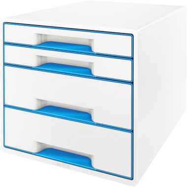 Leitz Schubladenbox WOW CUBE 4 Schubladen blau/weiß Produktbild