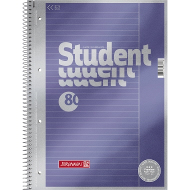 BRUNNEN Collegeblock Student Premium DIN A4 liniert mit Rand 25 Produktbild