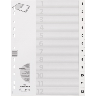 DURABLE Zahlenregister 1-12 weiß Produktbild