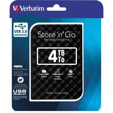 Verbatim Festplatte extern Store 'n' Go schwarz 4 Tbyte Produktbild