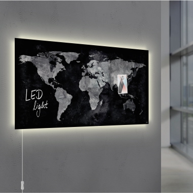 SIGEL Glasboard Artverum LED 91 x 46 x 1,8 cm (B x H x T) design World-Map Produktbild pa_ohnedeko_1 L