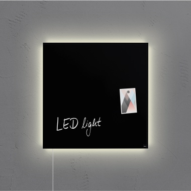 SIGEL Glasboard Artverum LED 48 x 48 x 1,8 cm (B x H x T) schwarz Produktbild