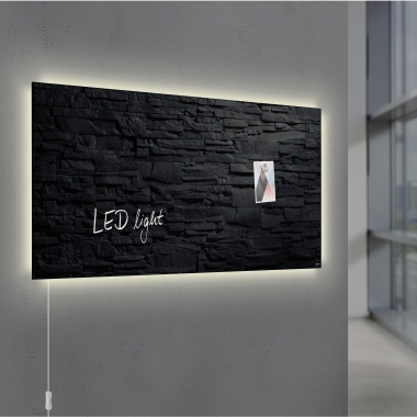 SIGEL Glasboard Artverum LED 91 x 46 x 1,8 cm (B x H x T) design Schiefer-Stone Produktbild pa_ohnedeko_1 L