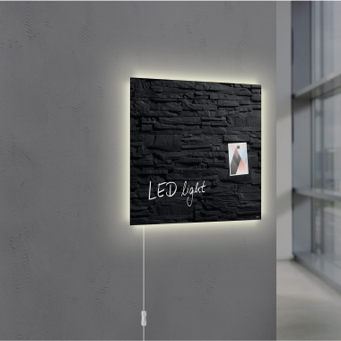 SIGEL Glasboard Artverum LED 48 x 48 x 1,8 cm (B x H x T) design Schiefer-Stone Produktbild pa_ohnedeko_1 L