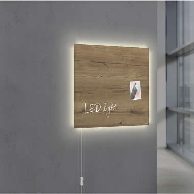 SIGEL Glasboard Artverum LED 48 x 48 x 1,8 cm (B x H x T) design Natural-Wood Produktbild pa_ohnedeko_1 L