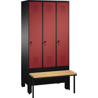 C+P Kleiderspind Evolo 900 x 1.850 x 815 mm (B x H x T) schwarzgrau rubinrot Produktbild pa_produktabbildung_1 L