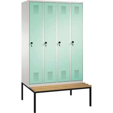 C+P Kleiderspind Evolo 1.200 x 2.090 x 815 mm (B x H x T) lichtgrau lichtgrün Produktbild pa_produktabbildung_1 L