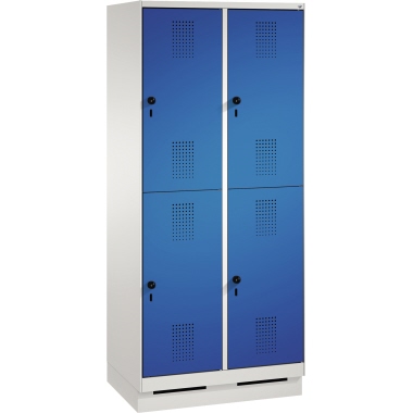 C+P Kleiderspind Evolo mit Sockel 800 x 1.800 x 500 mm (B x H x T) lichtgrau enzianblau Produktbild