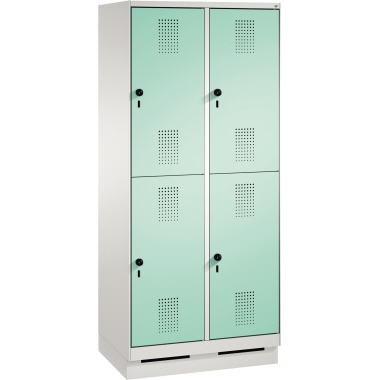 C+P Kleiderspind Evolo mit Sockel 800 x 1.800 x 500 mm (B x H x T) lichtgrau lichtgrün Produktbild
