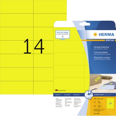 HERMA Universaletikett 105 x 42,3 mm (B x H) gelb Produktbild
