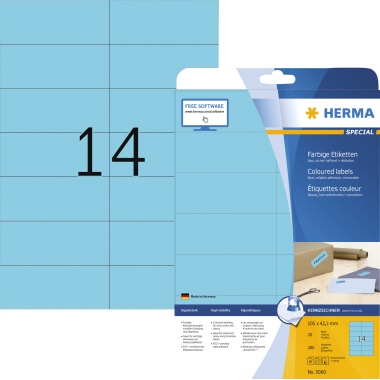 HERMA Universaletikett 105 x 42,3 mm (B x H) blau Produktbild