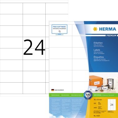 HERMA Universaletikett PREMIUM 70 x 35 mm (B x H) Produktbild pa_produktabbildung_1 L
