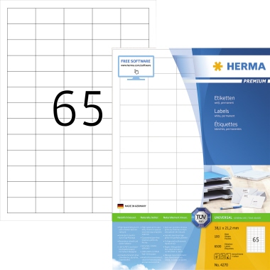 HERMA Universaletikett PREMIUM 38,1 x 21,2 mm (B x H) Produktbild pa_produktabbildung_1 L