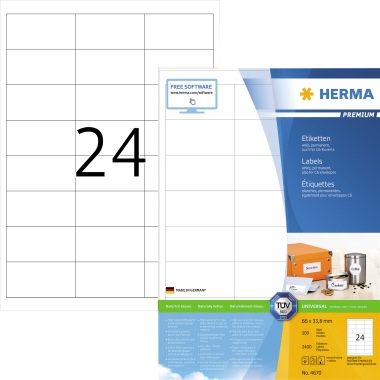 HERMA Universaletikett PREMIUM 66 x 33,8 mm (B x H) Produktbild pa_produktabbildung_1 L
