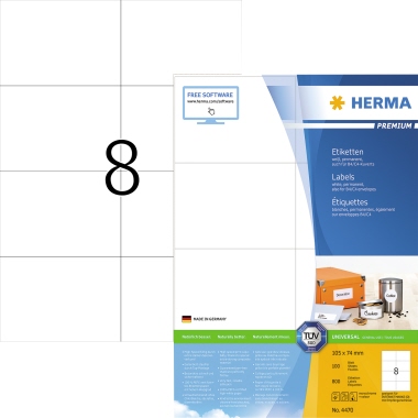 HERMA Universaletikett PREMIUM 105 x 74 mm (B x H) Produktbild pa_produktabbildung_1 L