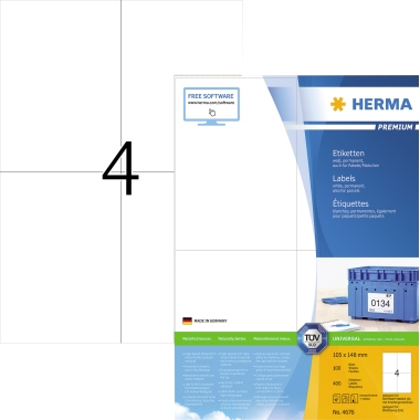 HERMA Universaletikett PREMIUM 105 x 148 mm (B x H) Produktbild pa_produktabbildung_1 L
