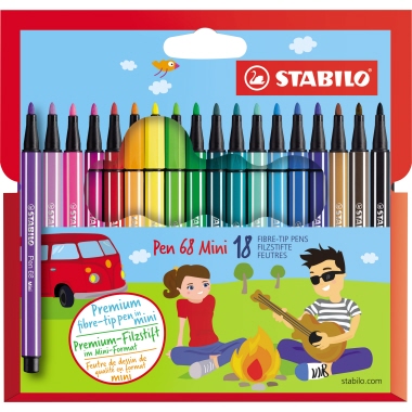 STABILO® Fasermaler Pen 68 Mini 18 St./Pack.