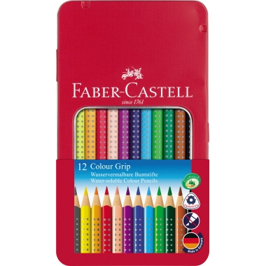 Faber-Castell Farbstift Colour GRIP Metalletui 12 St./Pack. Produktbild