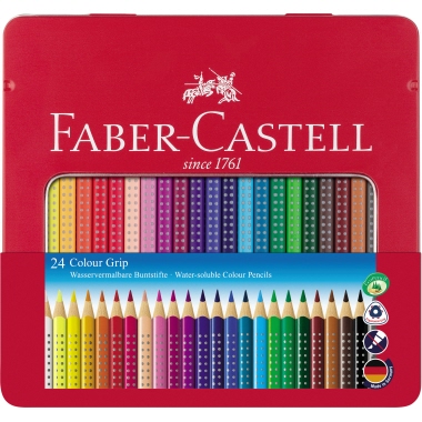 Faber-Castell Farbstift Colour GRIP Metalletui 24 St./Pack. Produktbild