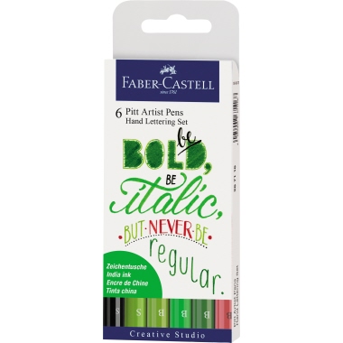Faber-Castell Tuschestift Pitt Artist Pen Hand Lettering 6 St./Pack.