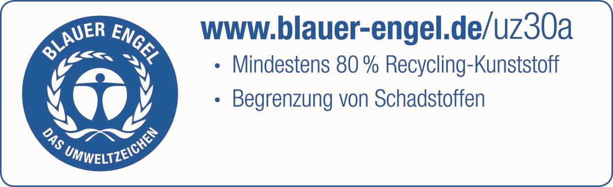 Exacompta Schubladenbox ECOBOX Linicolor® 4 Schubladen eisblau transluzent Produktbild sg_siegel_blauerengel_1 sg