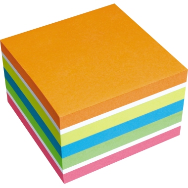 Soennecken Haftnotizwürfel Farbmix Brilliant 450 Bl. orange, weiß, gelb, blau, grün, pink Produktbild