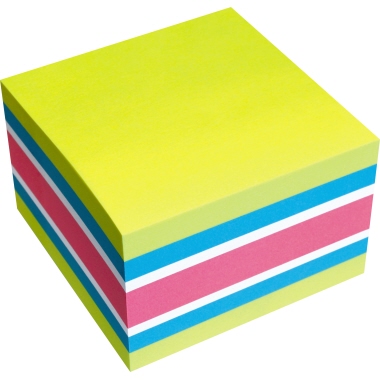 Soennecken Haftnotizwürfel Farbmix Brilliant 450 Bl. gelb, blau, weiß, pink Produktbild