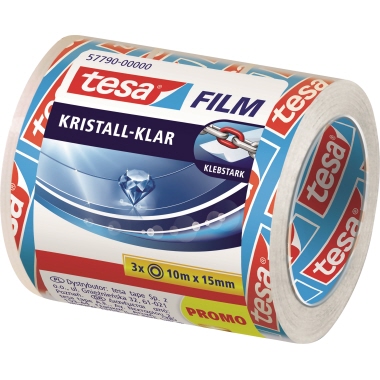 tesa® Klebefilm tesafilm® kristall-klar 3 St./Pack. 15 mm x 10 m (B x L) Produktbild pa_produktabbildung_1 L