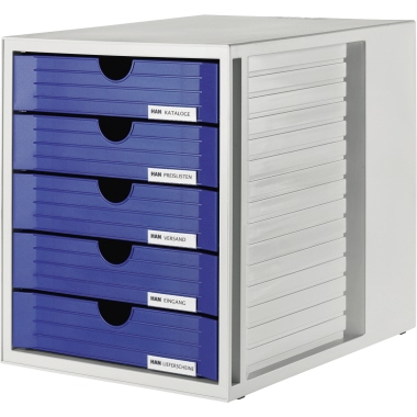 HAN Schubladenbox SYSTEMBOX lichtgrau blau Produktbild