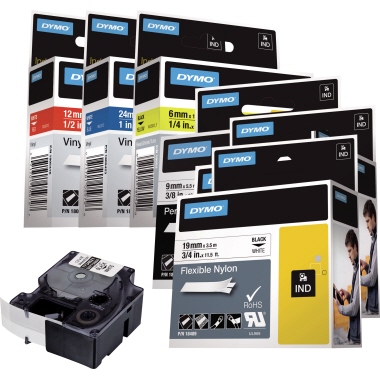 DYMO® Schriftbandkassette IND 12 mm x 5,5 m (B x L) gelb Produktbild pa_produktabbildung_3 L